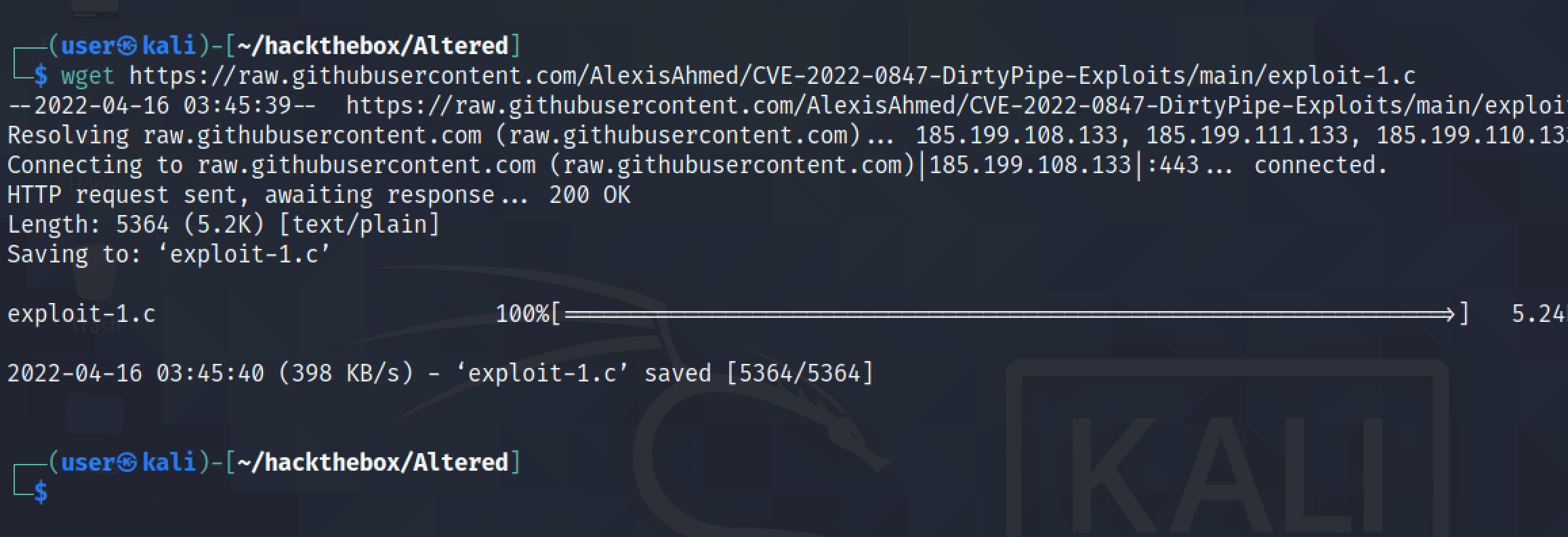 Downloading the exploit from GitHub.