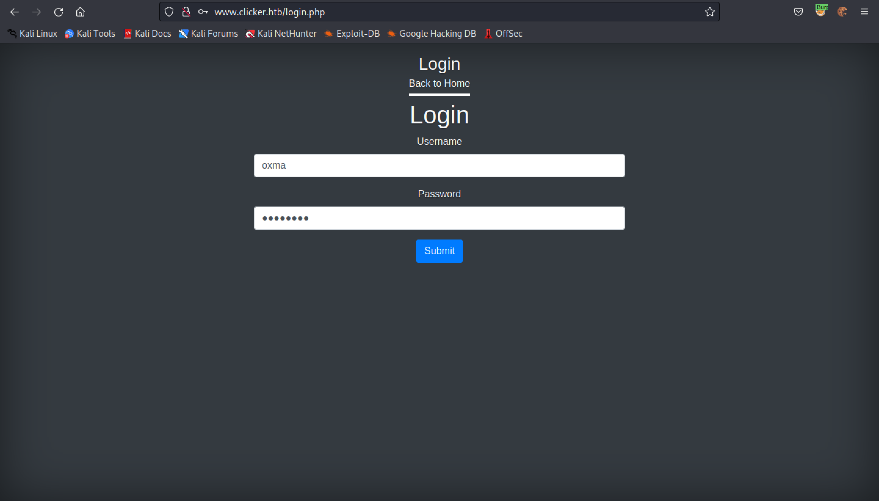 Logging into the web application.