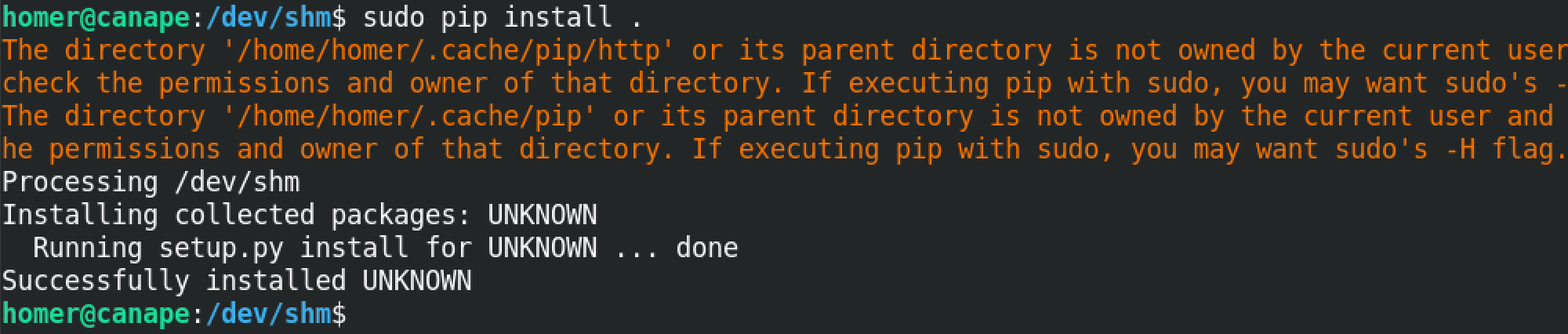 Python script installation via pip.