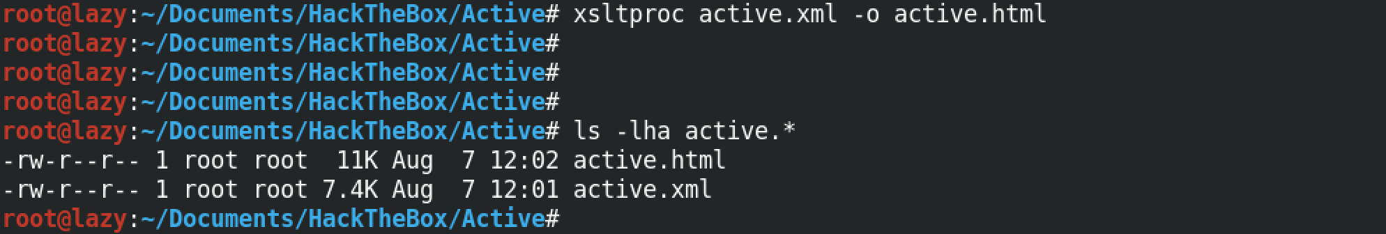 Converting the XML file to HTML file.