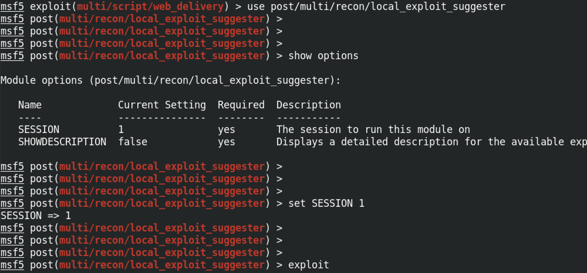 Metasploit's post/multi/recon/local_exploit_suggester module.
