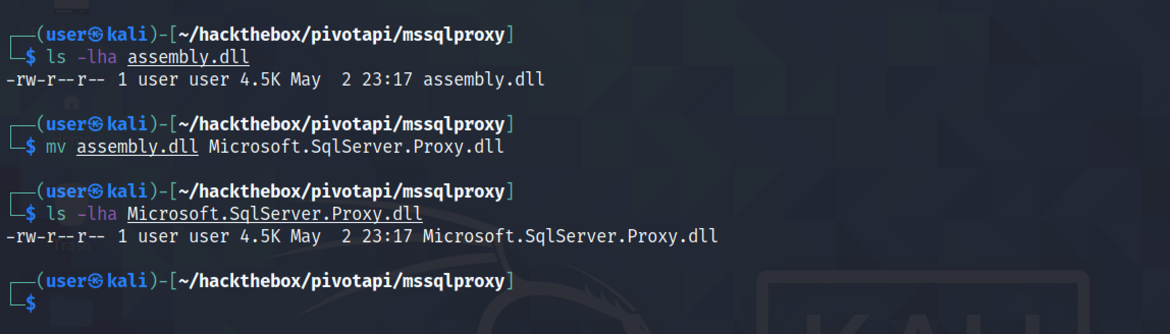 Renaming assembly.dll to Microsoft.SqlServer.Proxy.dll.