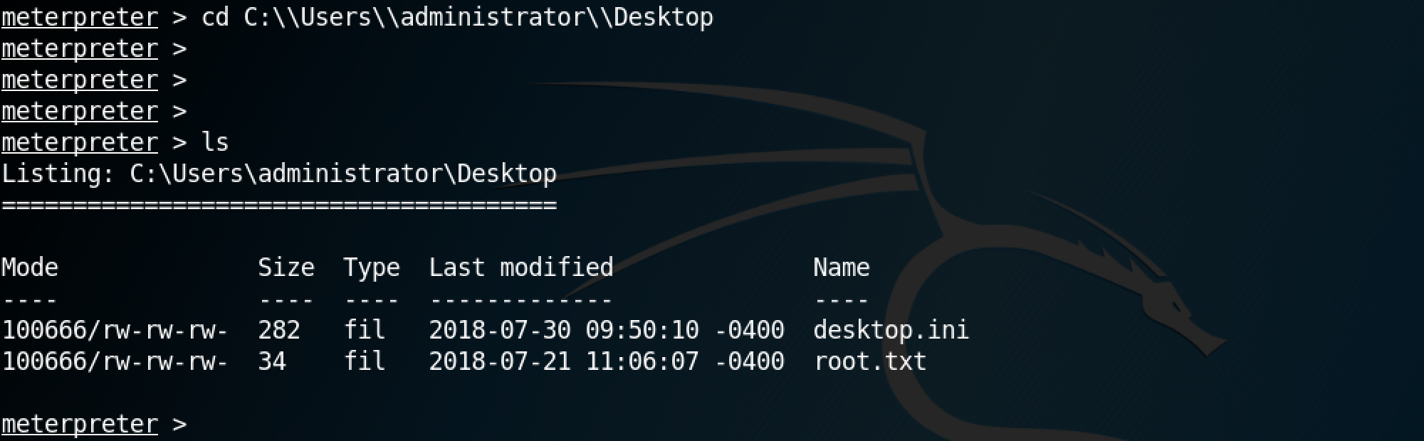 Browse the filesystem with meterpreter.