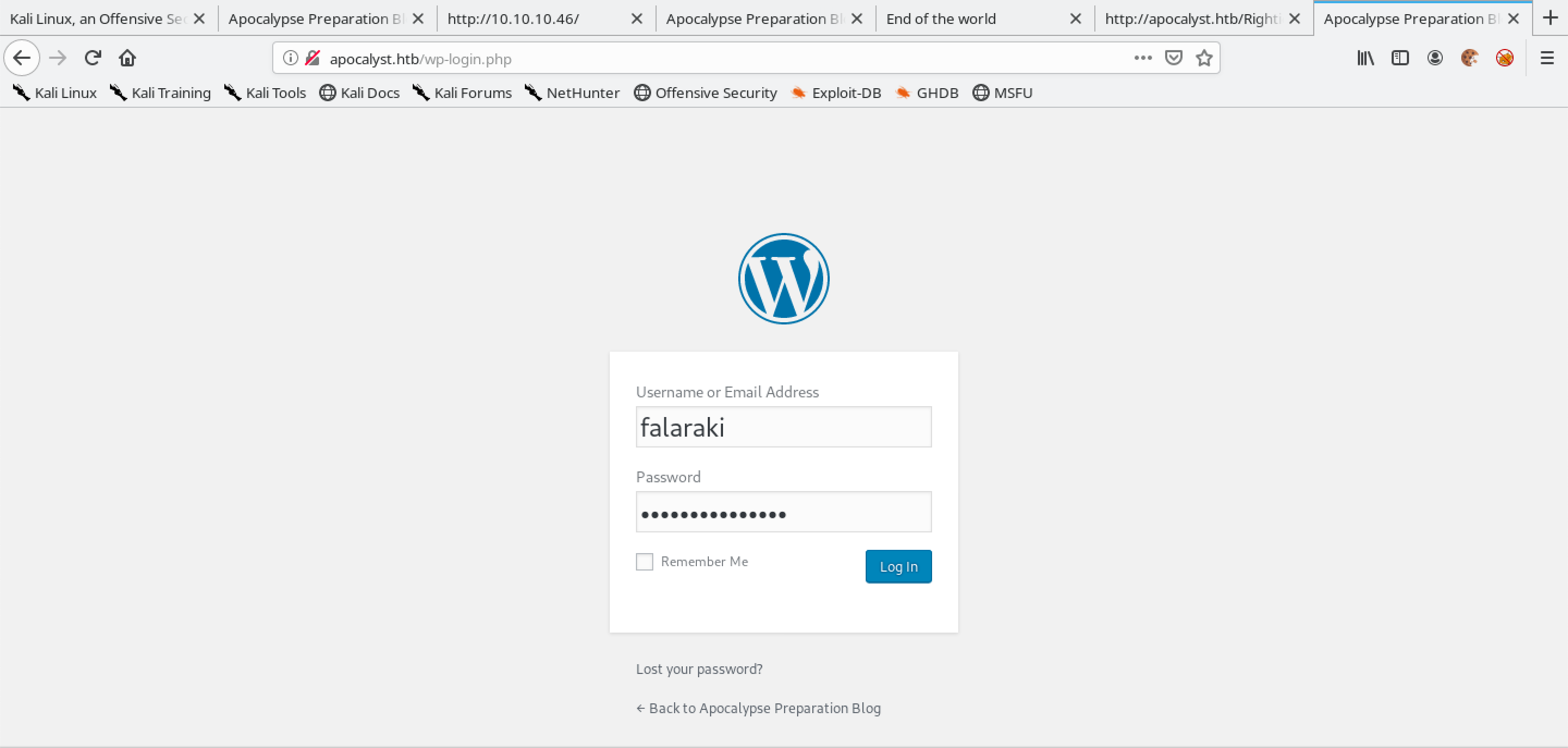 Login to WordPress.